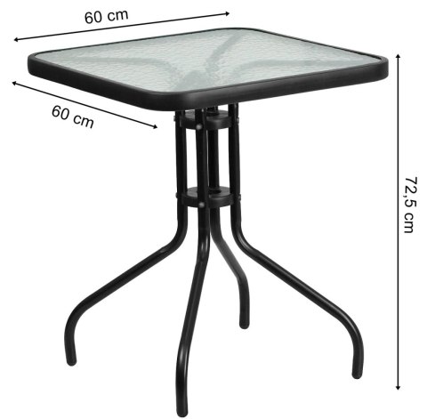 Stół kwadratowy ISLAND 60cm + 2x Krzesło SOFIA ciemny szary