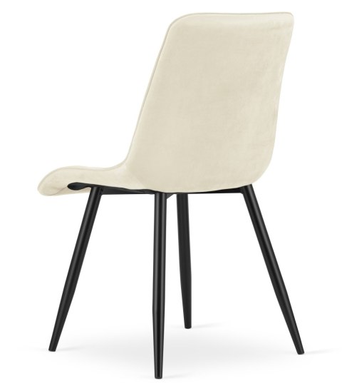 Krzesło SPLIT - aksamit beż jasny / nogi czarne x 1